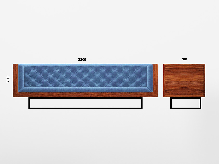 Milo Baughman velvet sofa in Furniture - product preview 6