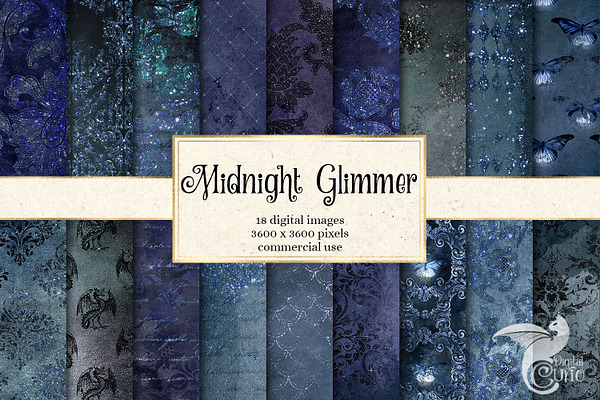 Midnight Glimmer Digital Paper