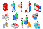 Garbage and recycling images set