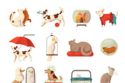 Pet shop icons set