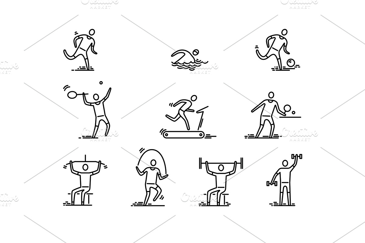 People, sport, fitness icon vector in Illustrations - product preview 8