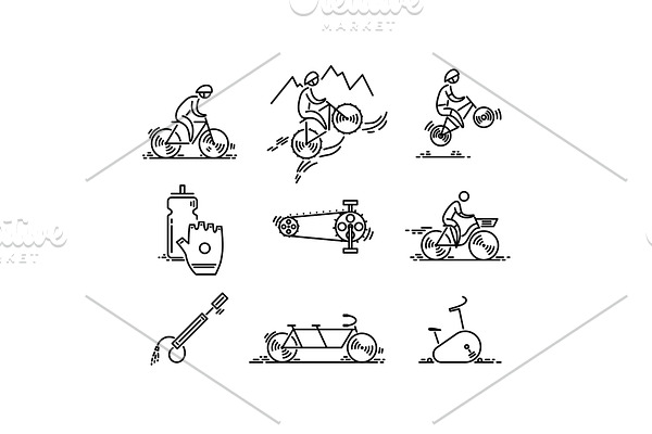 Bicycle. Bike types icon vector