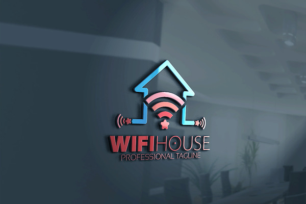Wifi House Star and Smart Logo