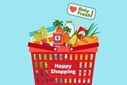 Supermarket shopping basket