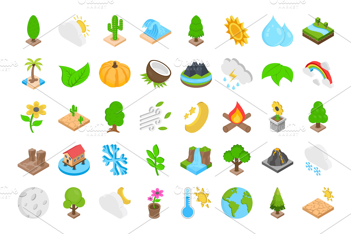 70 Nature Isometric Icons in Icons - product preview 8