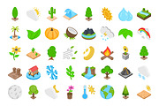 70 Nature Isometric Icons