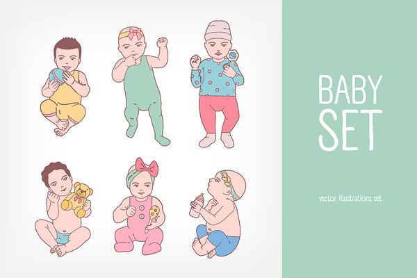 Baby set and lineart