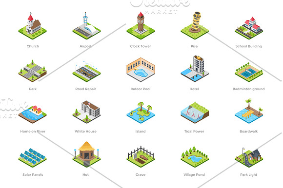 75 Playgrounds Isometric Icons in Icons - product preview 1