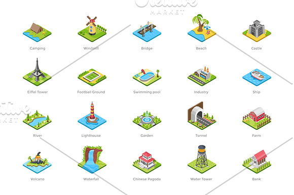 75 Playgrounds Isometric Icons in Icons - product preview 2