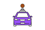 Smart car in front view color icon