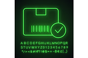 Approved delivery neon light icon