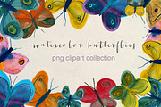 abstract watercolor butterflies