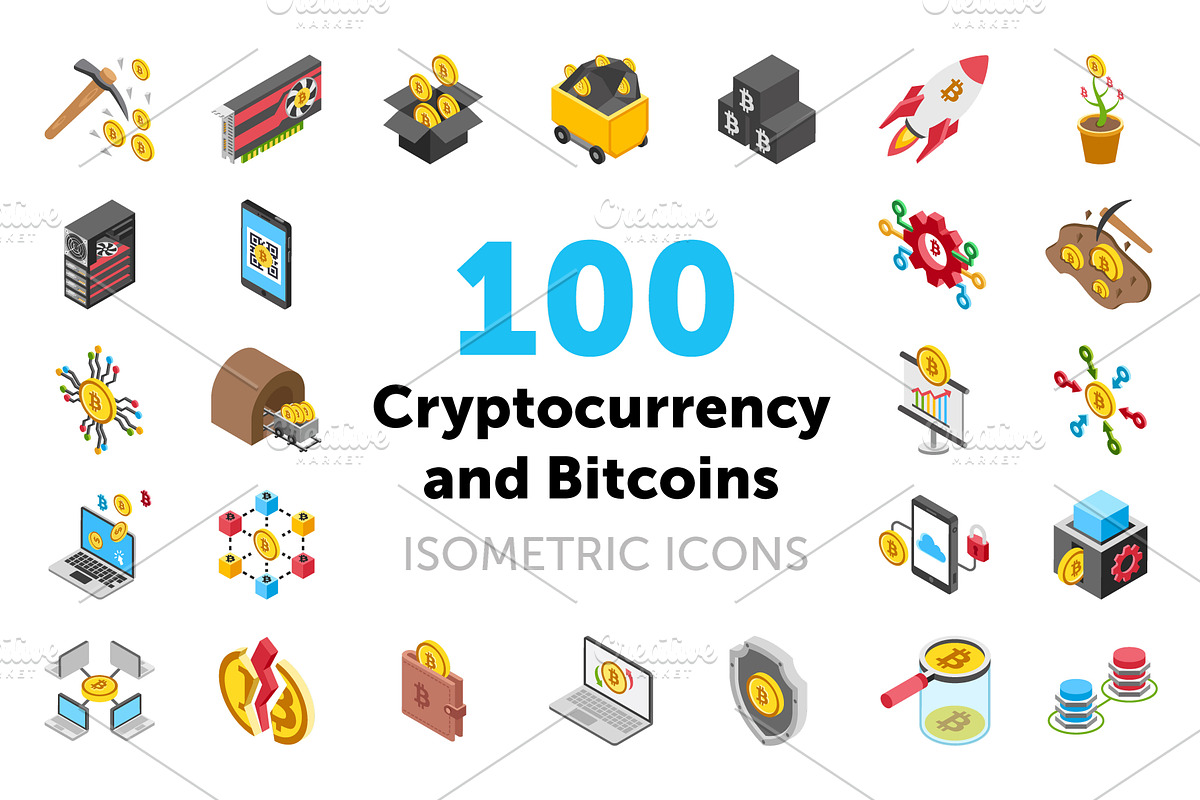 100 Cryptocurrency and Bitcoin Icons in Icons - product preview 8