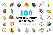 100 Cryptocurrency and Bitcoin Icons