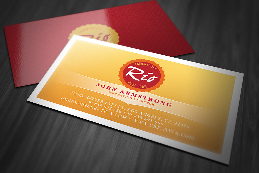 Retro Business Card Template in Business Card Templates - product preview 8