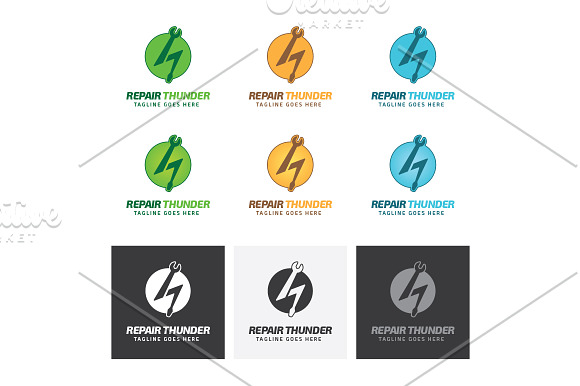 Repair Thunder Logo Template in Logo Templates - product preview 1