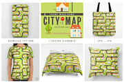 Vector Pattern: "Funny City Map"