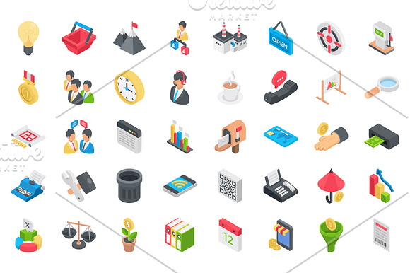 200 Business Isometric Icons in Icons - product preview 1