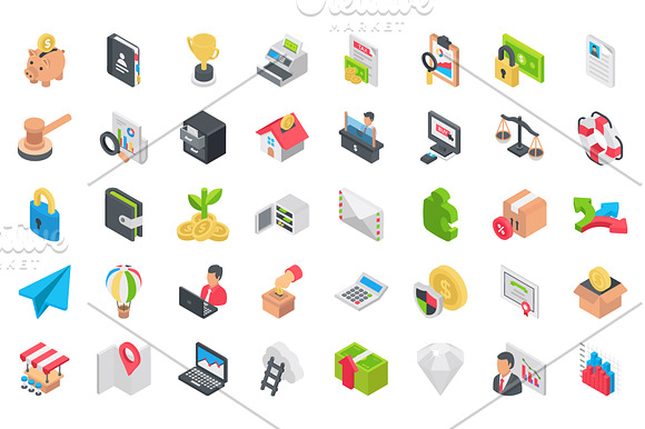 200 Business Isometric Icons in Icons - product preview 2