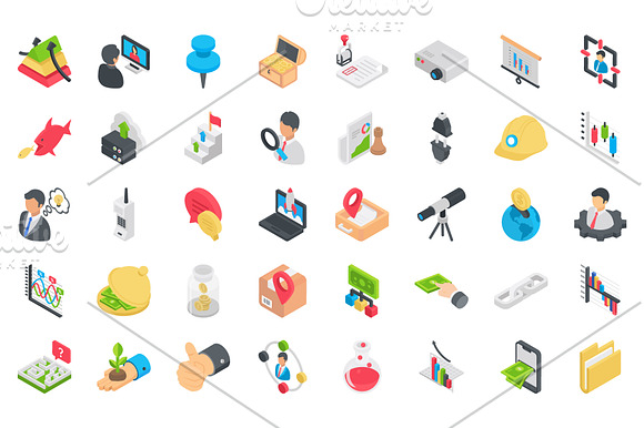200 Business Isometric Icons in Icons - product preview 3
