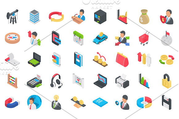 200 Business Isometric Icons in Icons - product preview 4