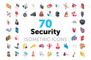 70 Security Isometric Icons