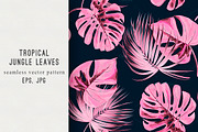 Tropical leaves fashion pattern