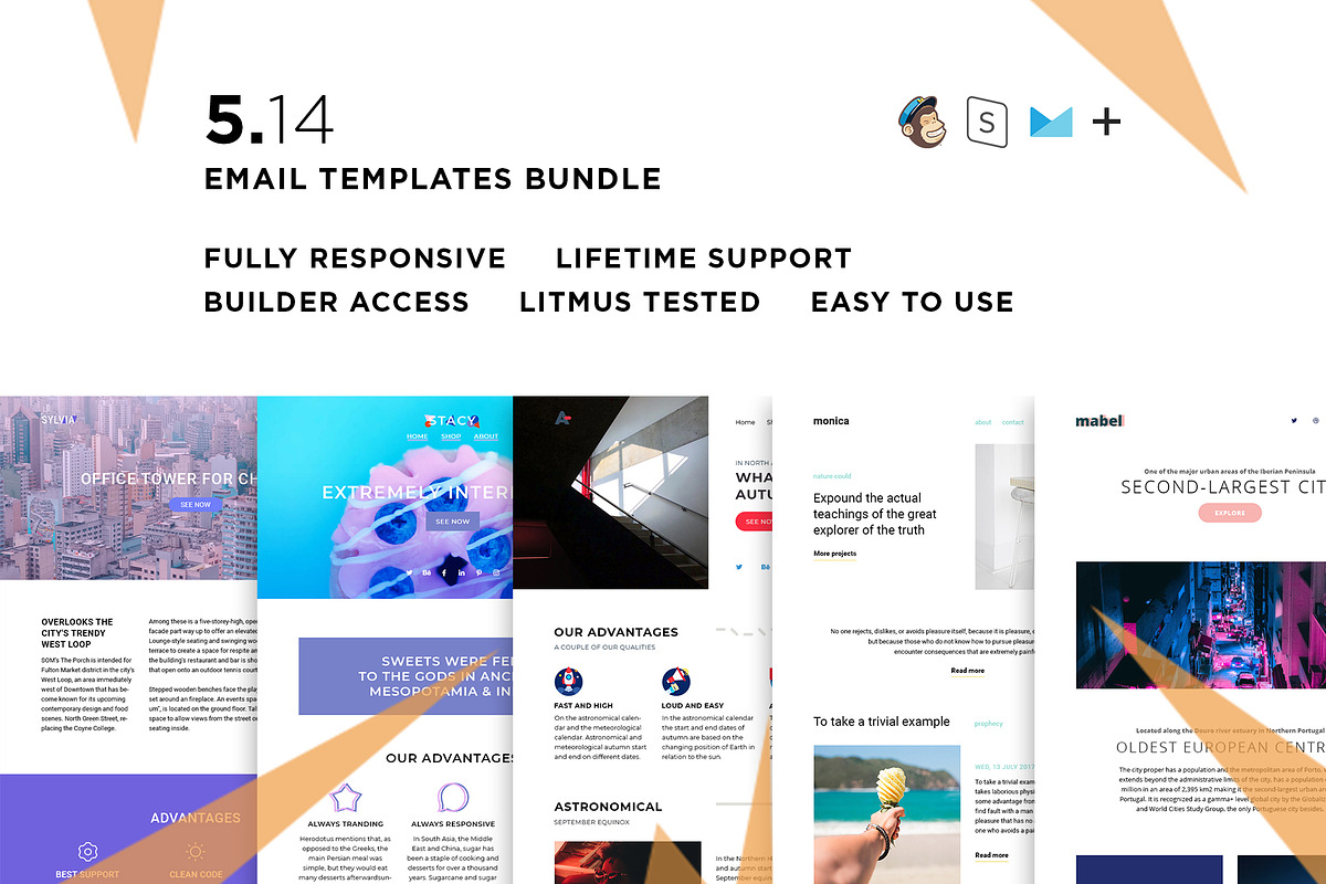 5 Email templates bundle XIV in Mailchimp Templates - product preview 8