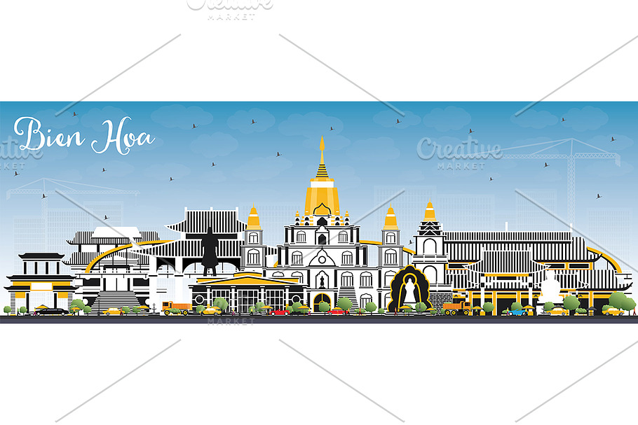 Bien Hoa Vietnam City Skyline  in Illustrations - product preview 8