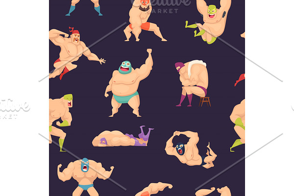 Libre wrestlers pattern. Martial