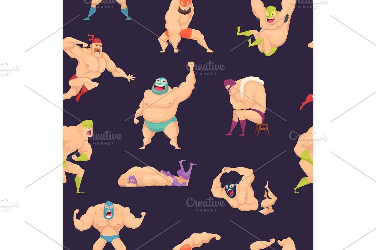 Libre wrestlers pattern. Martial in Graphics - product preview 8