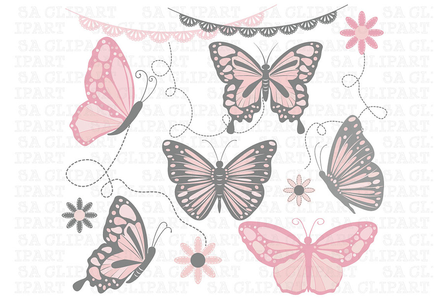 Butterfly Clip Art in Illustrations - product preview 8