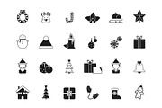 Christmas icons. Bells and santa