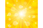 Comic yellow sun rays