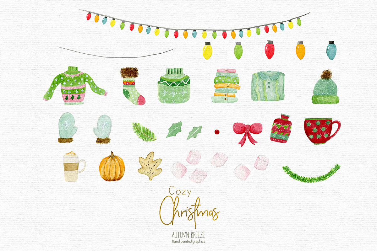 Christmas cozy clipart in Illustrations - product preview 8