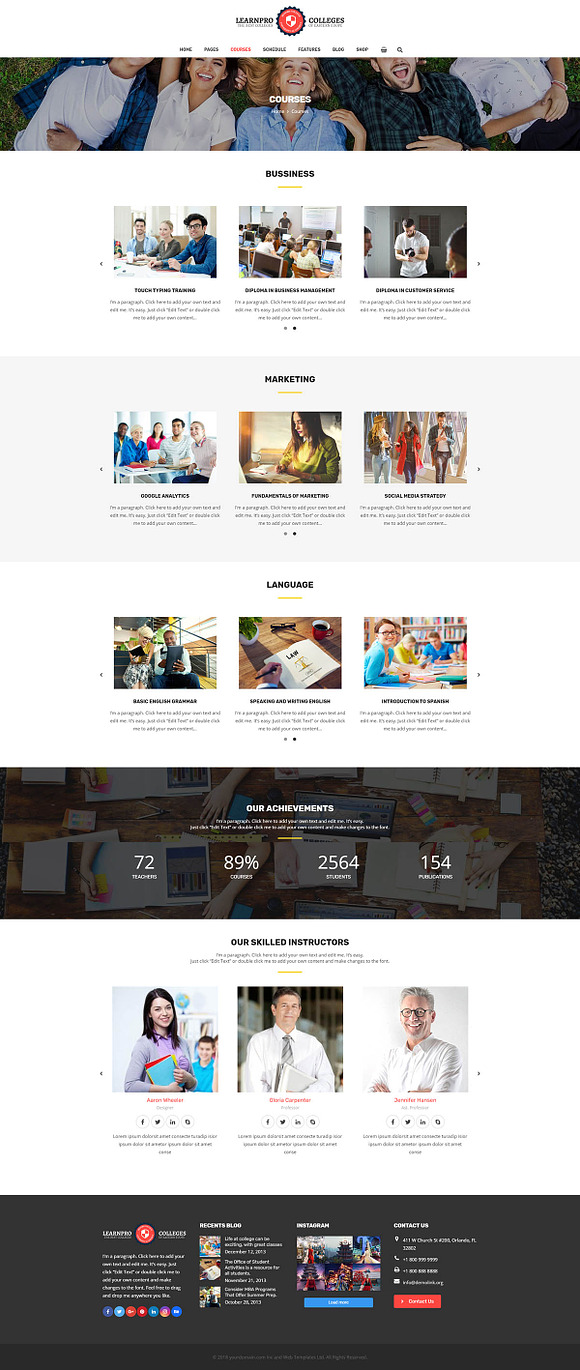 Learnpro - Education Courses Theme in WordPress Business Themes - product preview 2