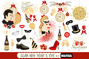 GLAM NEW YEAR'S EVE clipart