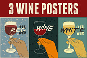 Wine vintage style grunge posters.