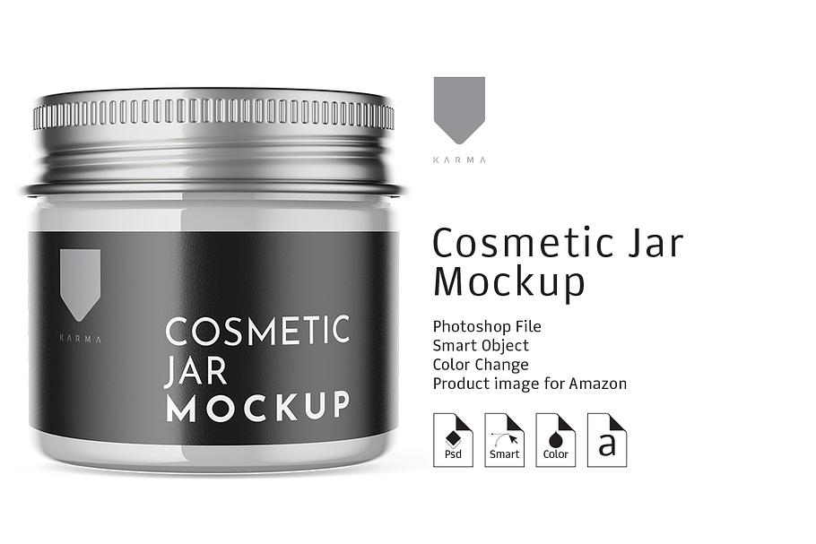 Cosmetic Glass Jar Mockup 3