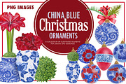 China Blue Christmas Ornaments Pack
