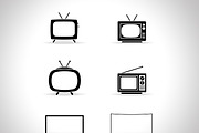 Television icon set vector