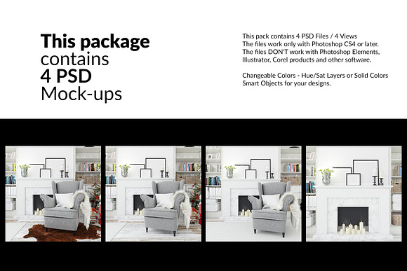 Christmas Living Room Set in Product Mockups - product preview 1