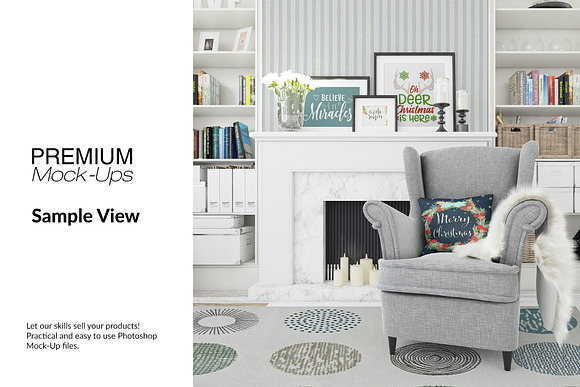 Christmas Living Room Set in Product Mockups - product preview 6