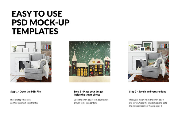Christmas Living Room Set in Product Mockups - product preview 9