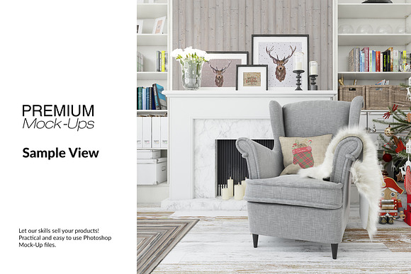 Christmas Living Room Set in Product Mockups - product preview 11