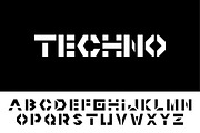 Vector English stencil alphabet