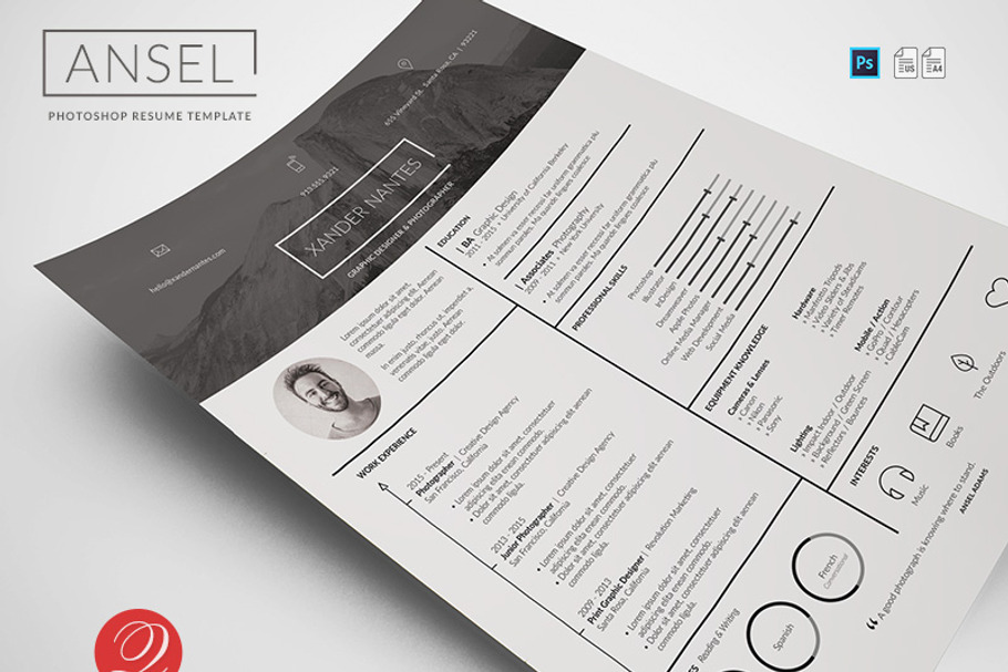 Ansel - Photoshop Resume Template