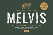 Melvis - Vintage Font Family+Extras