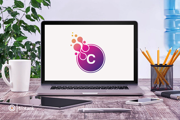 Dot Circle C Letter Logo in Logo Templates - product preview 2