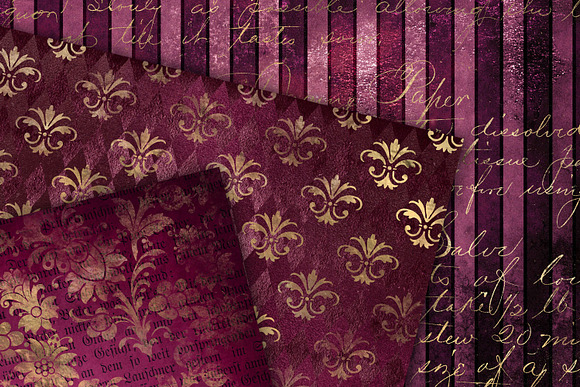 Distressed Burgundy & Gold Textures in Textures - product preview 1